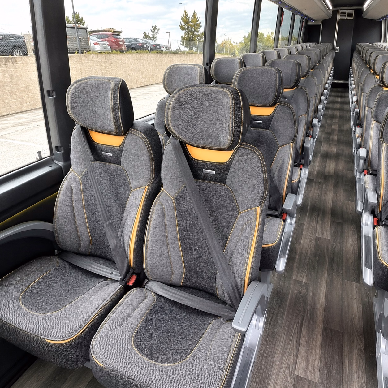 56 passenger charter bus interior